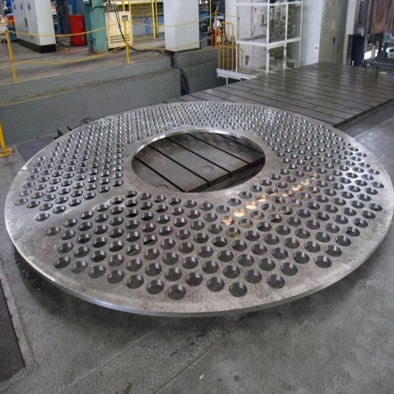 Deep hole tube plate flange